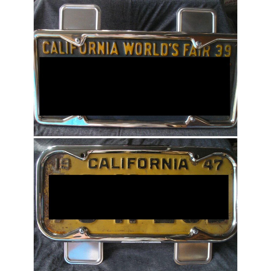 2pcs/set Vintage Style California License Plate Year & Month Day Holder  Steel