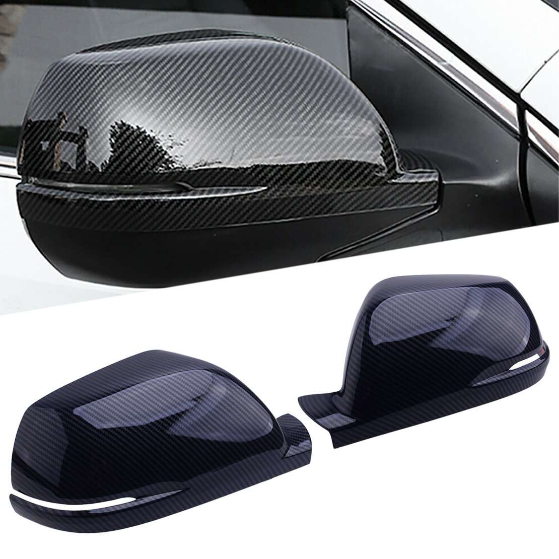 2x Carbon Fiber Style Rearview Wing Mirror Cover Trim Fit For Honda CR