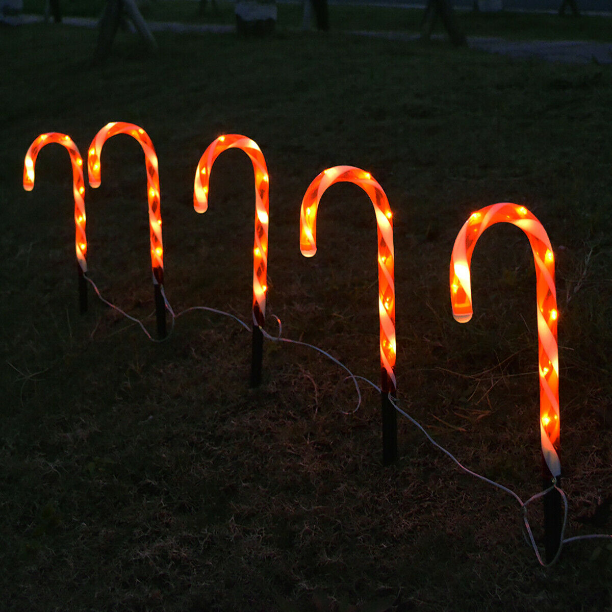 10x Christmas LED Candy Cane Lights Pathway Outdoor Garden Yard